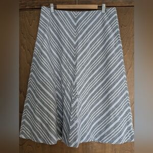 Talbots size 12 lined grey blue and white skirt